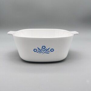 Vintage Corning (P-2 1/2-B) 2.5 Qt. Casserole Dish Blue Cornflower *No Lid*